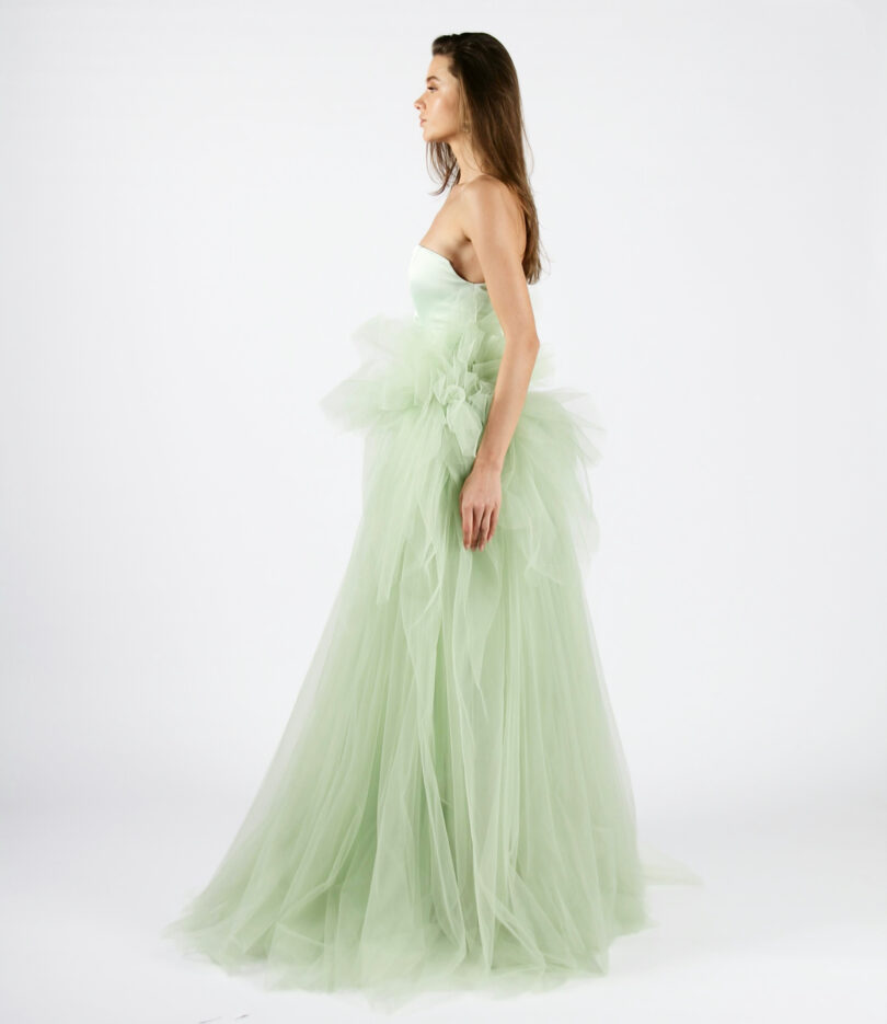 Julia bustier dress with tulle 3D flower - Image 6