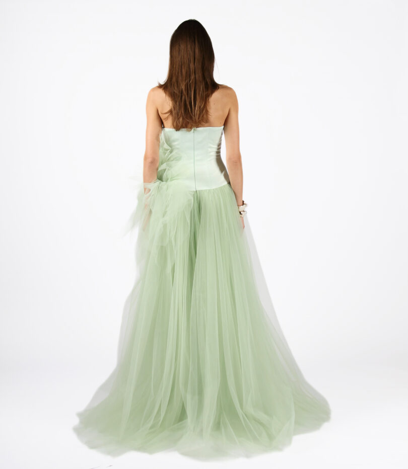 Julia bustier dress with tulle 3D flower - Image 4