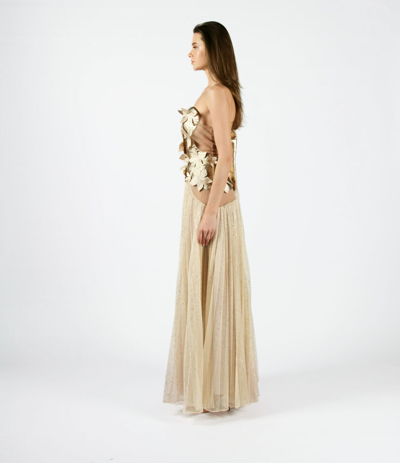 Hazel Gold Follac Pleated Skirt - Image 6