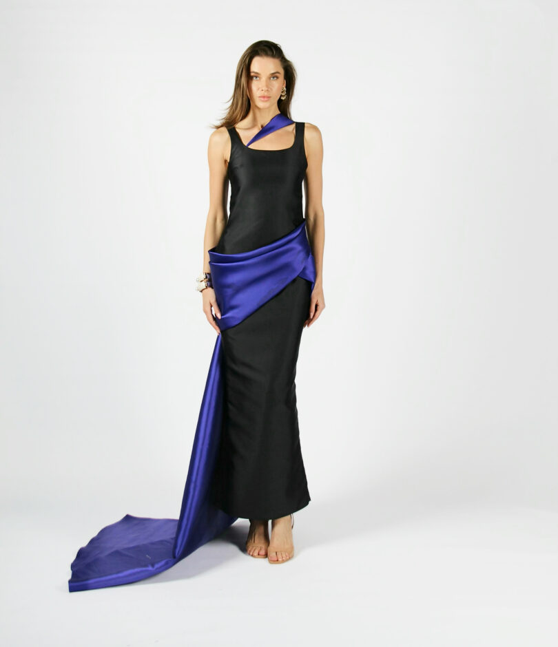 Gail Draped Maxi W/ Back Tail