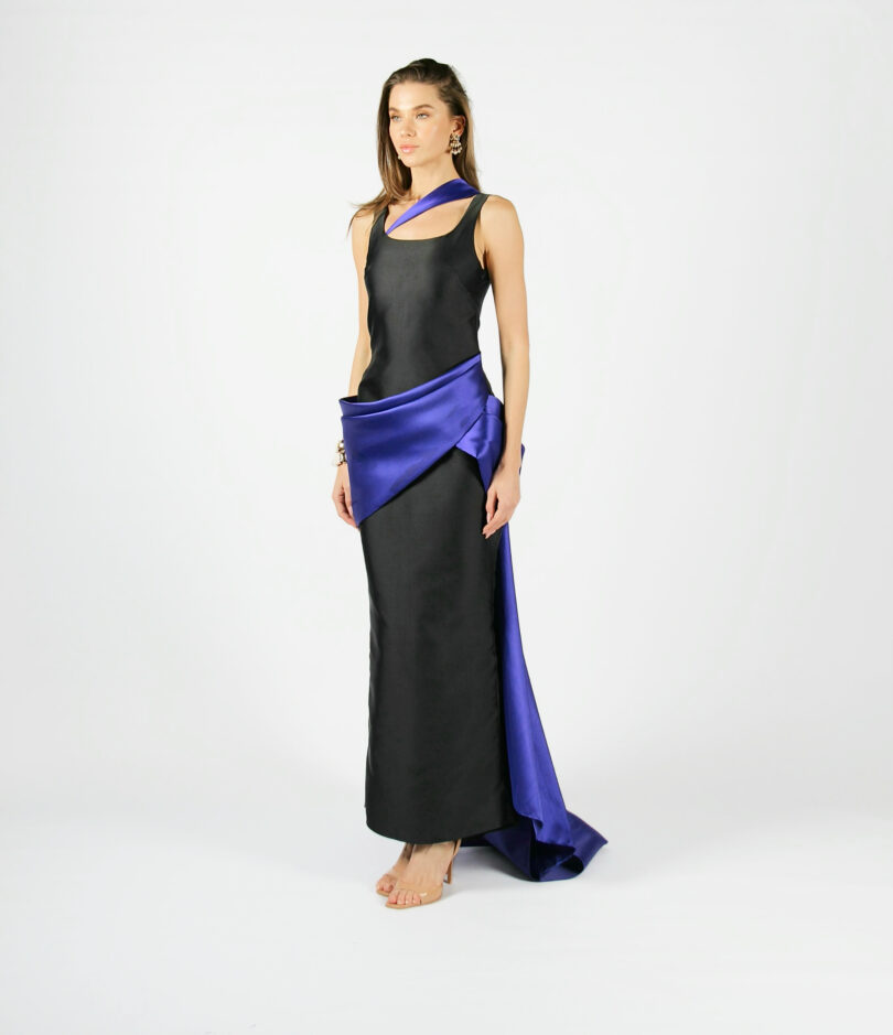 Gail Draped Maxi W/ Back Tail - Image 3