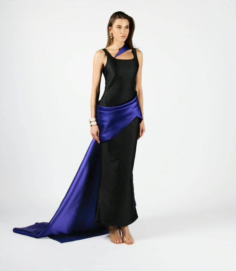 Gail Draped Maxi W/ Back Tail - Image 2